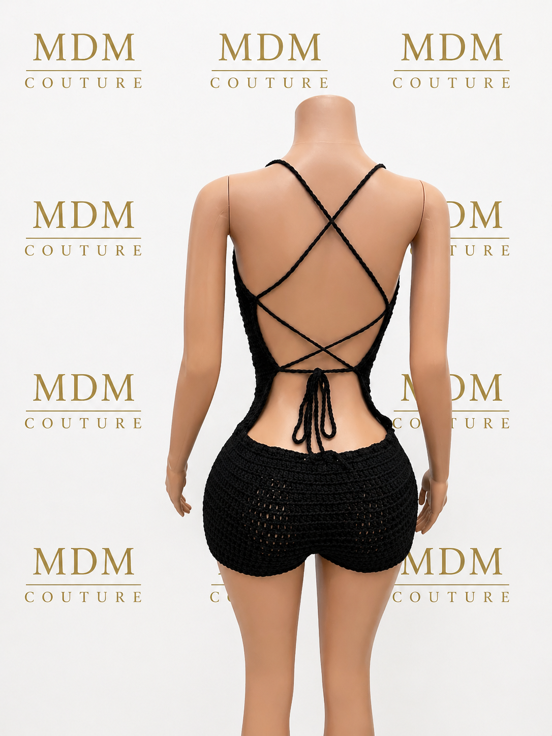 Midnight Curve Crochet Romper