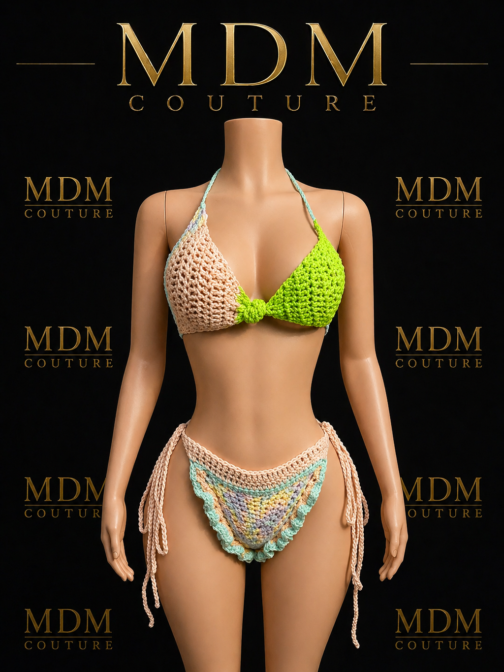 Mint Cream Ruffle Crochet Bikini 🍃✨