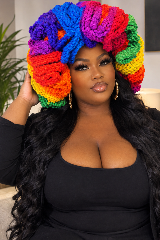 Rainbow Royale Ruffle Hat