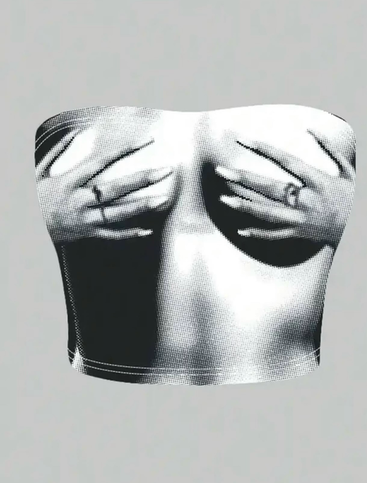 Hands Off Graphic Tube Top