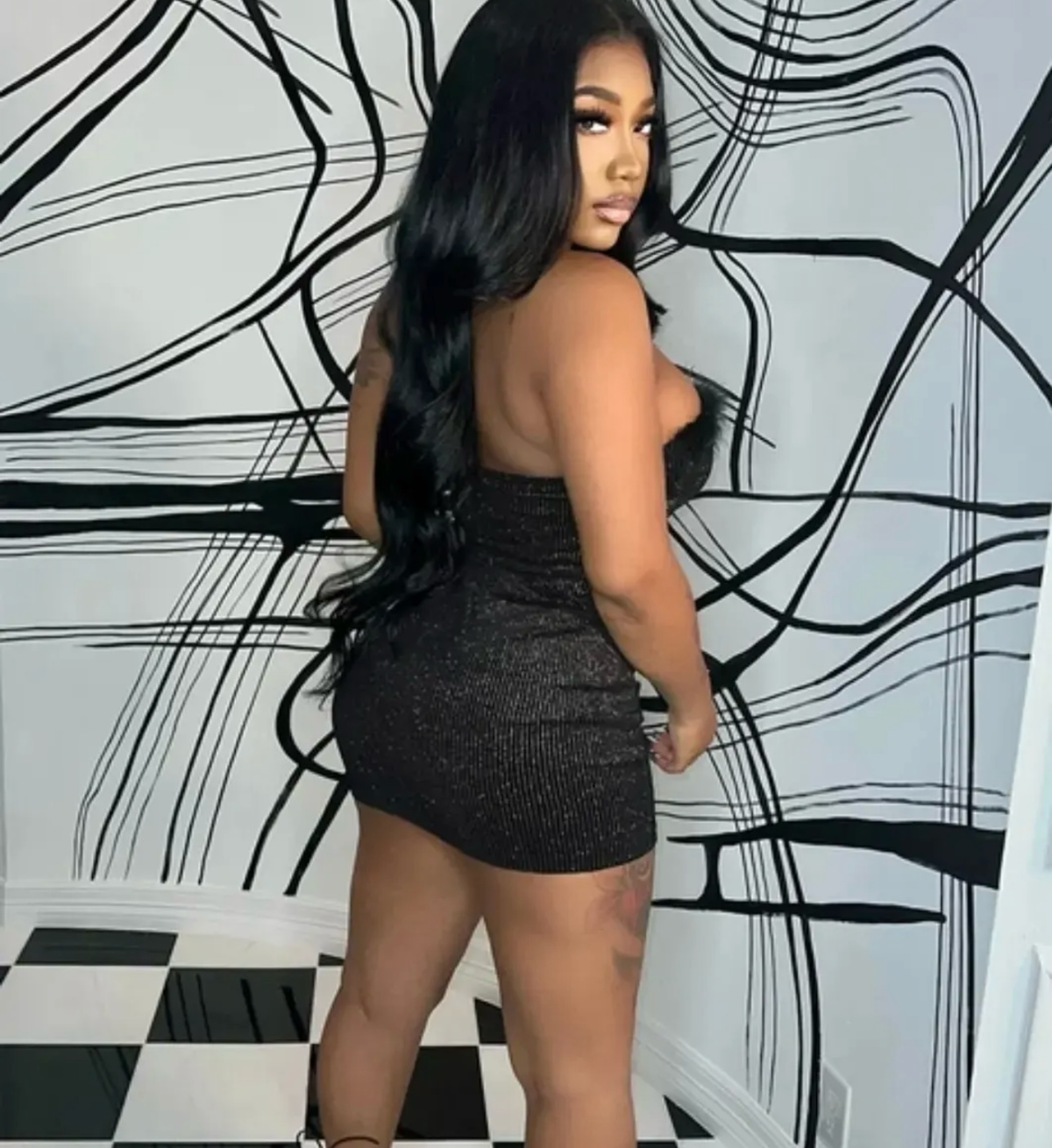 After Hours Black Strapless Mini Dress