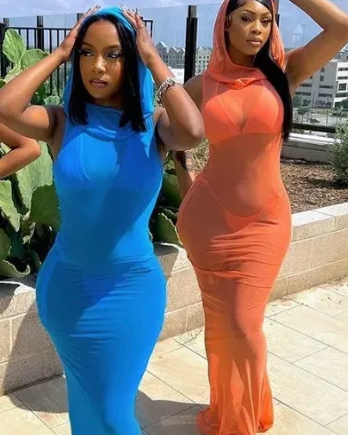 Sunset Siren Hooded Maxi Dress