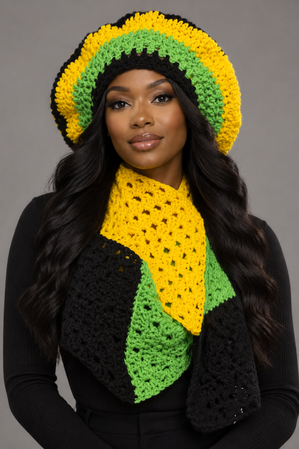 Tropical Glow Hat & Scarf Set